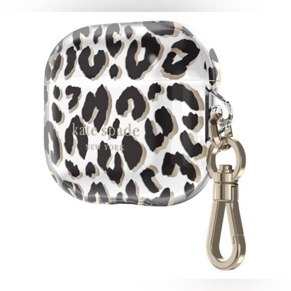 Nwt Kate spade ear air pods gen 3 case city leopard black - Picture 4 of 6